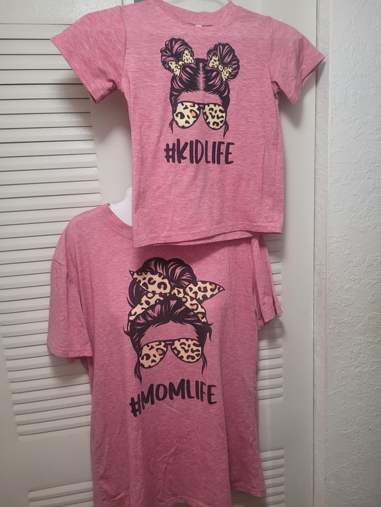 Other - #KIDLIFE & #MOMLIFE Pink Graphic Tee Set